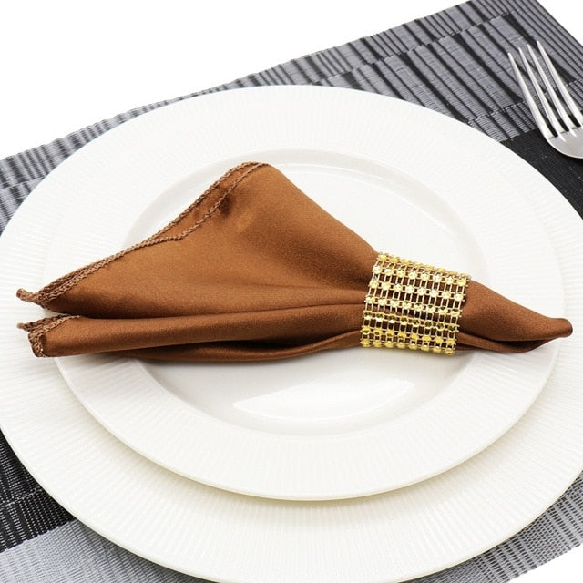 1pcs 30cm Table Napkin  Square Satin Fabric Pocket Handkerchief