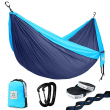 Load image into Gallery viewer, Camping Hamac with Tree Straps Portable Parachute Nylon for Backpacking Travel