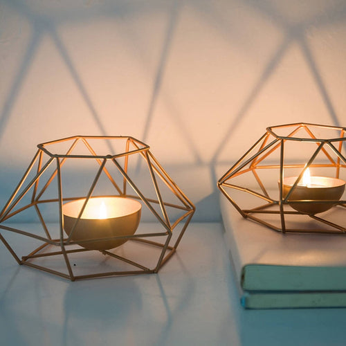 Fashion Geometric Iron Candlestick Home decor Gift