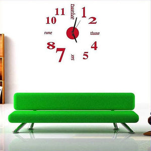 Wall Clock Mirror Wall Stickers Removable  Home Decor Living Room