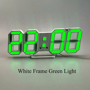 Wall Clock Modern Design Digital Nightlight For Home Living Room Decoration