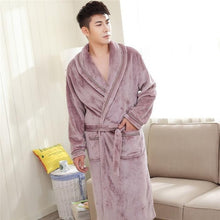 Load image into Gallery viewer, Hiver peignoir homme femme coral fleece Kimono