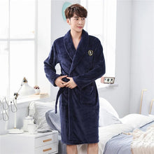 Load image into Gallery viewer, Hiver peignoir homme femme coral fleece Kimono