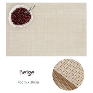 Placemats Washable PVC Table Cloth Pad Mat Stain-Resistant Dining