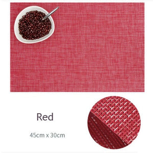 Placemats Washable PVC Table Cloth Pad Mat Stain-Resistant Dining