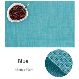 Placemats Washable PVC Table Cloth Pad Mat Stain-Resistant Dining