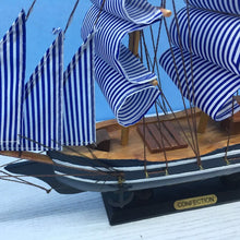 Load image into Gallery viewer, LUCKK Blue Canvas Wooden Sailing Boats Ship Model Boat Making Figurines Home Decoration