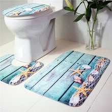 Load image into Gallery viewer, 3Pcs/set Bathroom Mat Set Flannel Anti-Slip Kitchen Bath Mat Carpet Bathroom