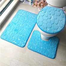 Load image into Gallery viewer, 3Pcs/set Bathroom Mat Set Flannel Anti-Slip Kitchen Bath Mat Carpet Bathroom