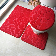 Load image into Gallery viewer, 3Pcs/set Bathroom Mat Set Flannel Anti-Slip Kitchen Bath Mat Carpet Bathroom