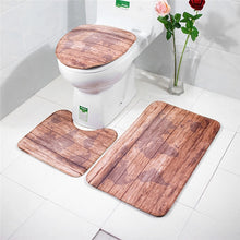 Load image into Gallery viewer, 3Pcs/set Bathroom Mat Set Flannel Anti-Slip Kitchen Bath Mat Carpet Bathroom