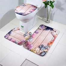 Load image into Gallery viewer, 3Pcs/set Bathroom Mat Set Flannel Anti-Slip Kitchen Bath Mat Carpet Bathroom