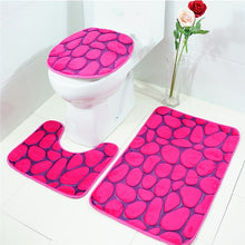 Load image into Gallery viewer, 3Pcs/set Bathroom Mat Set Flannel Anti-Slip Kitchen Bath Mat Carpet Bathroom