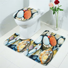 Load image into Gallery viewer, 3Pcs/set Bathroom Mat Set Flannel Anti-Slip Kitchen Bath Mat Carpet Bathroom