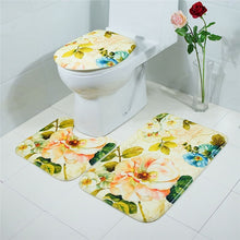 Load image into Gallery viewer, 3Pcs/set Bathroom Mat Set Flannel Anti-Slip Kitchen Bath Mat Carpet Bathroom