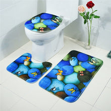 Load image into Gallery viewer, 3Pcs/set Bathroom Mat Set Flannel Anti-Slip Kitchen Bath Mat Carpet Bathroom