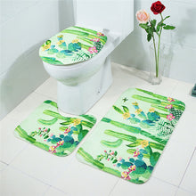 Load image into Gallery viewer, 3Pcs/set Bathroom Mat Set Flannel Anti-Slip Kitchen Bath Mat Carpet Bathroom