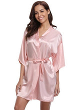 Load image into Gallery viewer, Robe Kimono en soie peignoir femmes soie Robes de demoisel