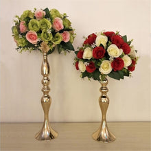 Load image into Gallery viewer, Gold Candle Holders 50cm/20&quot; Metal Candlestick Flower Vase