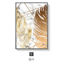 Load image into Gallery viewer, Golden leaf canvas wall art pictures for living room