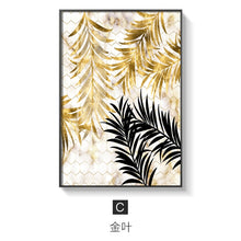 Load image into Gallery viewer, Golden leaf canvas wall art pictures for living room