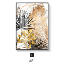 Load image into Gallery viewer, Golden leaf canvas wall art pictures for living room