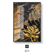 Load image into Gallery viewer, Golden leaf canvas wall art pictures for living room