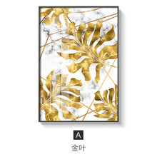 Load image into Gallery viewer, Golden leaf canvas wall art pictures for living room