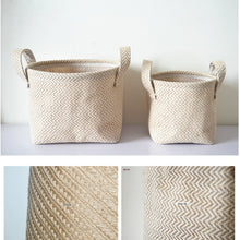 Load image into Gallery viewer, Braided Jute Cloth Flowerpot Storage Basket Cotton Linen