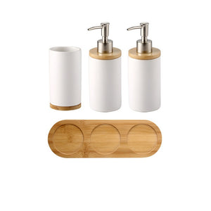 Ceramic Bamboo Bathroom Tumblers Teeth Brushing Cup Bathroom Emulsion