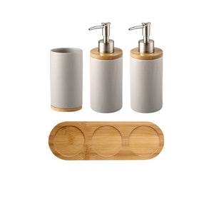 Ceramic Bamboo Bathroom Tumblers Teeth Brushing Cup Bathroom Emulsion