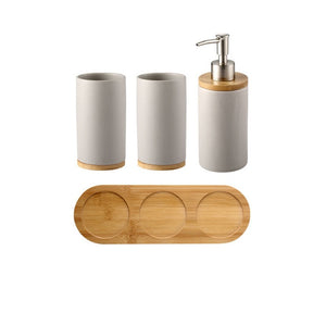 Ceramic Bamboo Bathroom Tumblers Teeth Brushing Cup Bathroom Emulsion