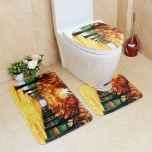 Load image into Gallery viewer, 3Pcs/set Bathroom Mat Set Flannel Anti-Slip Kitchen Bath Mat Carpet Bathroom