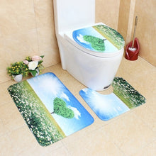 Load image into Gallery viewer, 3Pcs/set Bathroom Mat Set Flannel Anti-Slip Kitchen Bath Mat Carpet Bathroom