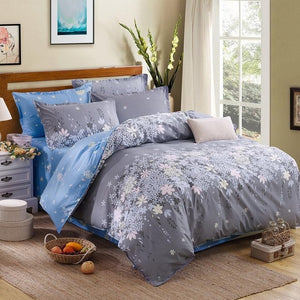 Housse de couette polystere cotton 4pcs classic bed