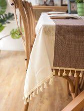 Load image into Gallery viewer, Decorative Linen Table cloth With Tassel Waterproof