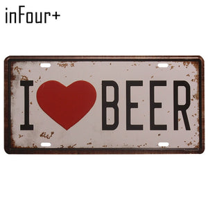 New Hot Plate Meyal Beer Car Number Sign Bar Pub Cafe Home Decor