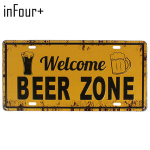 New Hot Plate Meyal Beer Car Number Sign Bar Pub Cafe Home Decor