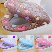 Load image into Gallery viewer, Thick Coral velvet luxury toilet Seat Cover Set soft Warm Zipper One / Two-piece toilet Case