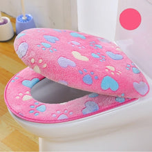 Load image into Gallery viewer, Thick Coral velvet luxury toilet Seat Cover Set soft Warm Zipper One / Two-piece toilet Case