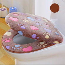 Load image into Gallery viewer, Thick Coral velvet luxury toilet Seat Cover Set soft Warm Zipper One / Two-piece toilet Case