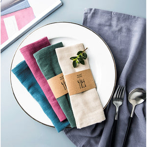 Cotton Linen Cloth Table Napkin Polyester Handkerchief Cloth for Diner