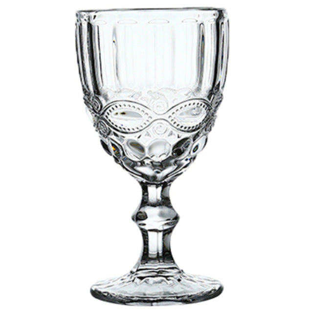 Wine Glass Cups Retro Vintage Relief Red Wine Cup 300ml