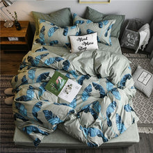 Load image into Gallery viewer, summer bedding set green duvet cover bed bedclothes 4pcs bed home textile