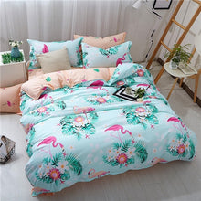 Load image into Gallery viewer, summer bedding set green duvet cover bed bedclothes 4pcs bed home textile