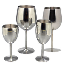 Load image into Gallery viewer, 2Pcs Wine Glasses Stainless Steel Metal Wineglass Bar Wine Glass Champagne Cocktail