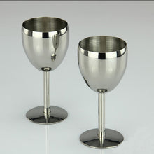 Load image into Gallery viewer, 2Pcs Wine Glasses Stainless Steel Metal Wineglass Bar Wine Glass Champagne Cocktail