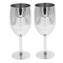 Load image into Gallery viewer, 2Pcs Wine Glasses Stainless Steel Metal Wineglass Bar Wine Glass Champagne Cocktail