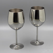 Load image into Gallery viewer, 2Pcs Wine Glasses Stainless Steel Metal Wineglass Bar Wine Glass Champagne Cocktail