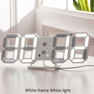 Wall Clock Modern Design Digital Nightlight For Home Living Room Decoration